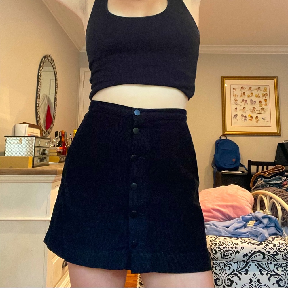 American Apparel Black Corduroy Skirt